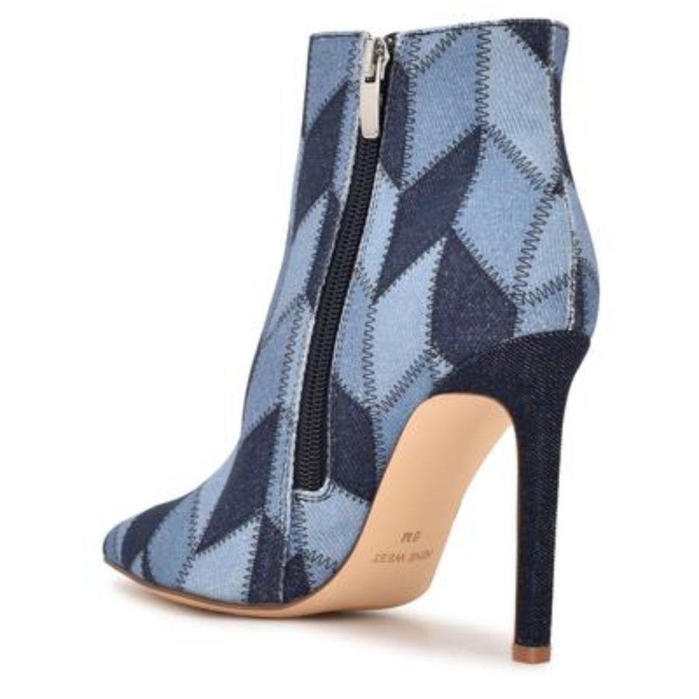 Nine West  Denim Patchwork Tennon Dress Bootie - Picture 3 of 5